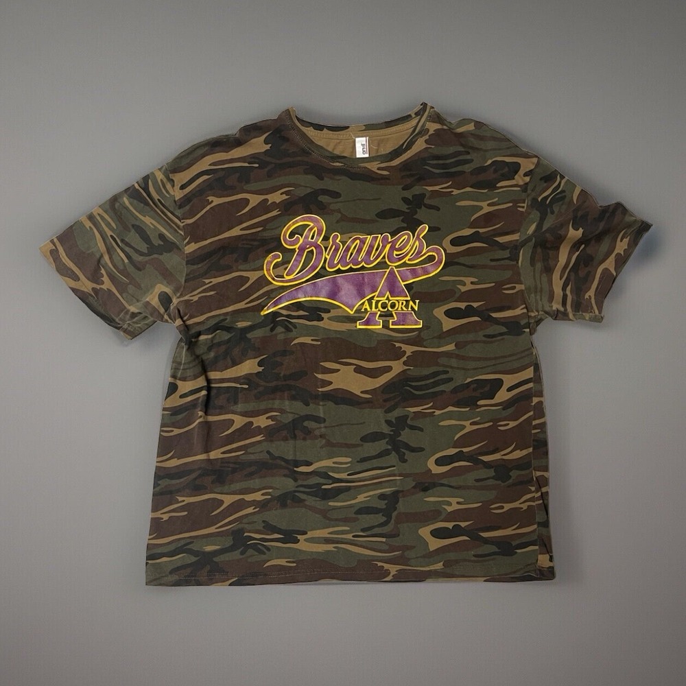 Anvil Alcorn State University Braves Camo T-Shirt Mens 2XL HBCU Graphic Tee